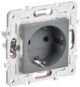 IEK SKANDY Серый Розетка с/з с защитными шторками 16А SK-R04Gr SK-R14-16-K03