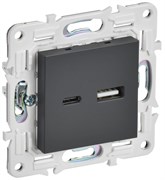 IEK SKANDY Титан Розетка USB A+C 18Вт SK-R13T SK-U22-018-K48