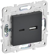 IEK SKANDY Графит Розетка USB A+C 18Вт SK-R13G SK-U22-018-K53