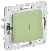 IEK SKANDY Мятный Выключатель 1-клавишный с индикацией 10А SK-V07G SK-V10-1-10-K06