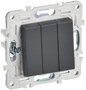 IEK SKANDY Титан Выключатель 3-клавишный 10А SK-V11T SK-V30-0-10-K48