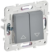 IEK SKANDY Серый Выключатель жалюзи 10А SK-V12Gr SK-V15-0-10-K03