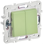 IEK SKANDY Мятный Выключатель 2-клавишный проходной 10А SK-V05G SK-V22-0-10-K06