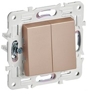 IEK SKANDY Песочный Выключатель 2-клавишный проходной 10А SK-V05Sa SK-V22-0-10-K98