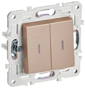 IEK SKANDY Песочный Выключатель 2-клавишный с индикацией 10А SK-V09Sa SK-V20-1-10-K98