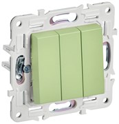 IEK SKANDY Мятный Выключатель 3-клавишный 10А SK-V11G SK-V30-0-10-K06