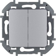 Legrand Inspiria алюминий выключатель двухклавишный 10 AX - 250 В 673622