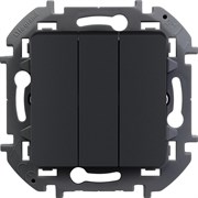 Legrand Inspiria антрацит выключатель трехклавишный 10 AX - 250 В 673643