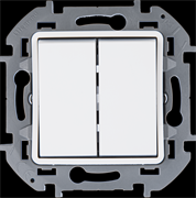 Legrand Inspiria белый переключатель двухклавишный с подсветкой 10 AX - 250 В 673665