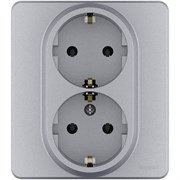 Legrand Inspiria алюминий розетка 2 x 2К+З - немецкий стандарт - 16 А - 250 В 673752