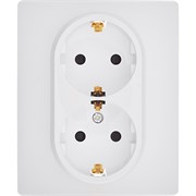 Legrand/Daccord Inspiria Розетка двойная с заземлением со шторками в сборе 16А 250В винтовые зажимы - белый 673450