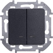 Выключатель 2-кл. Inspiria 10А IP20 250В 10AX с подсветкой/индикацией механизм антрацит Leg 673633 pe554674