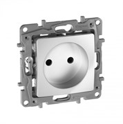 Legrand Etika алюминий розетка без заземления со шторками, винтовые клеммы 672434