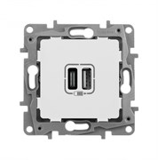 Legrand Etika, белый, зарядное устройство с USB разъемами A-C 672236