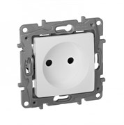 Legrand Etika белый розетка без заземления со шторками, винтовые клеммы 672234