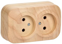 IEK GLORY РС22-2-ХС Розет. 2-ая без з/к о/у 10А GLORY сосна ERH20-K34-10