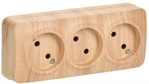 IEK GLORY РС23-2-ХС Розет. 3-ая без з/к о/у 10А GLORY сосна ERH30-K34-10