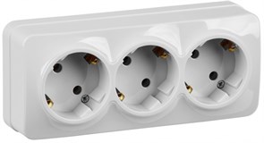 IEK GLORY РС23-3-ХБ Розет. 3-ая с з/к о/у 16А GLORY белый ERH31-K01-16
