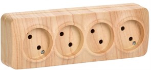 IEK GLORY РС24-2-ХС Розет. 4-ая без з/к о/у 10А GLORY сосна ERH40-K34-10