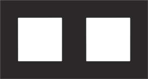 Niko Pure Металл Черная сталь Рамка на 2 поста 161-76800