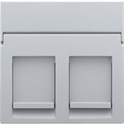 Niko Серебро Накладка на розетку RJx2 121-65200