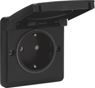 Niko Hydro Черный Розетка со шт, IP55, пруж клеммы 761-36805