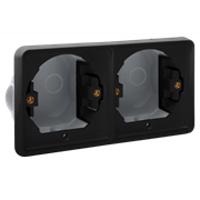 Niko Hydro Черный Рамка на 2 поста, встраиваемая, гориз 761-75000