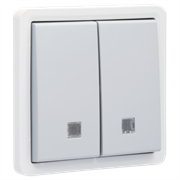 Niko Hydro Серый Кнопка 2-клавишная NO or NC, с/п, IP55, пруж клеммы 700-35105