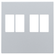 Niko Накладка двойной аудиорозетки, 4мм2, серебро 121-69701