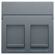 Niko Свинцово-серый Накладка на розетку RJx2 220-65200