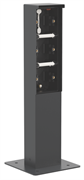 Niko Hydro Черный Уличный столбик на 3 поста с закладной 761-36930
