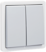 Niko Hydro Серый Переключатель 2-клавишный, IP55, пруж клеммы 700-32605