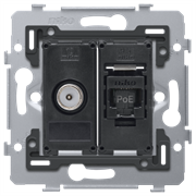 Niko Розетка TV+RJ45 UTP, CAT6A, винт клеммы 170-79338