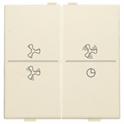 Niko Слоновая кость Накладка на радиокнопку с обозначением вентилятора, двухклавишная 100-00013