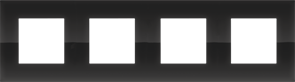 Niko Pure Прозрачный черный Рамка на 4 поста 242-76400