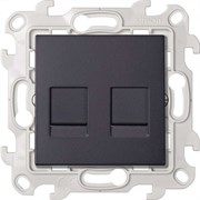 Simon 24 Графит Розетка для передачи данных 2xRJ45 Cat.6 UTP 2410600-038