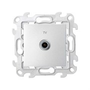 Simon 24 Алюминий Розетка TV проходная 2410475-033