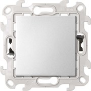 Simon 24 Алюминий Переключатель (проходной) с подсветкой 10AX 250В~ с системой Push&Go 4 2420204-033