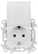 Simon 24 Белая Розетка 2К+3 IP44 с крышкой и защитными шторками Push&Go 2420448-030