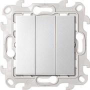 Simon 24 Алюминий Трехклавишный выключатель 10AX 250В~ 2450391-033