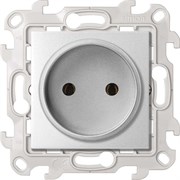 Simon 24 Алюминий Розетка без заземления 2Р 16A 250В~ 2450442-033