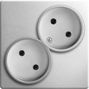 Simon 24 Алюминий Розетка двойная без заземления 2x2Р 16A 250В~ 2450457-033