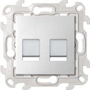 Simon 24 Алюминий Розетка для передачи данных 2xRJ45 Cat.5e UTP 2450593-033