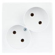 Simon 24 Белая Розетка двойная 2К без защитных шторок 2450457-030