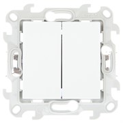 Simon 24 Белый Двухклавишный выключатель Push&Go 2420398-030