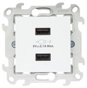 Simon 24 Белый Зарядное устройство 2хUSB 2,4A 2411096-030
