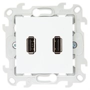 Simon 24 Белый Коннектор 2хUSB 2.0 тип A 2411090-030