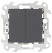 Simon 24 Графит Двухклавишный выключатель Push&Go 2420398-038