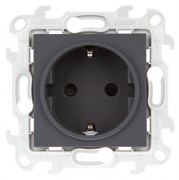 Simon 24 Графит Розетка 2К+3 Sсhuko с защитными шторками 2450432-038