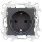 Simon 24 Графит Розетка 2К+3 без защитных шторок Push&Go 2420434-038